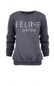 Feline-Meow-Silver-Sweater