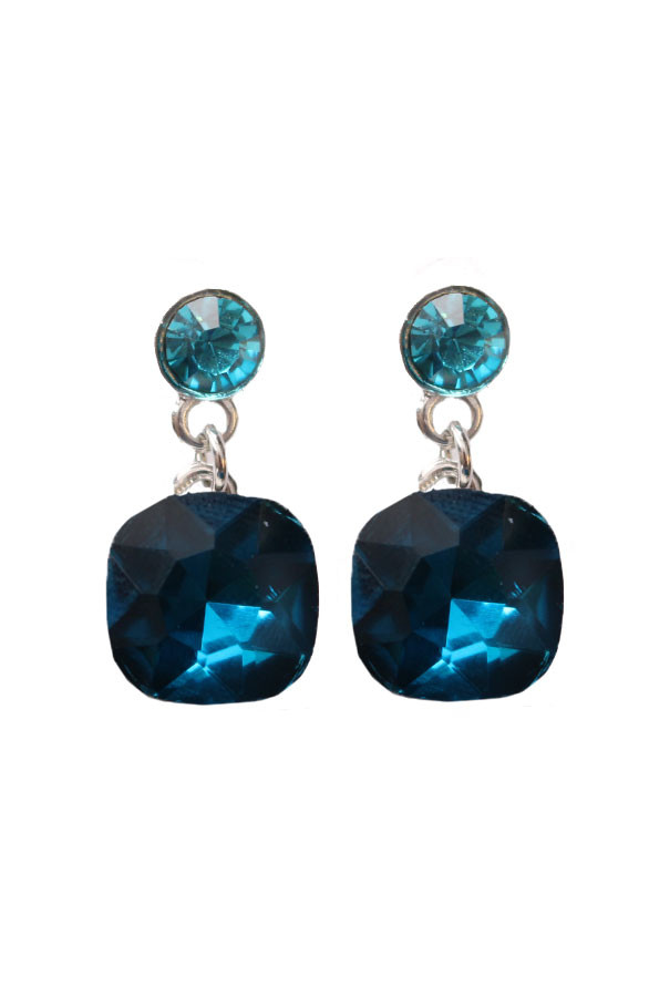 Turquoise-Diamond-Oorbellen