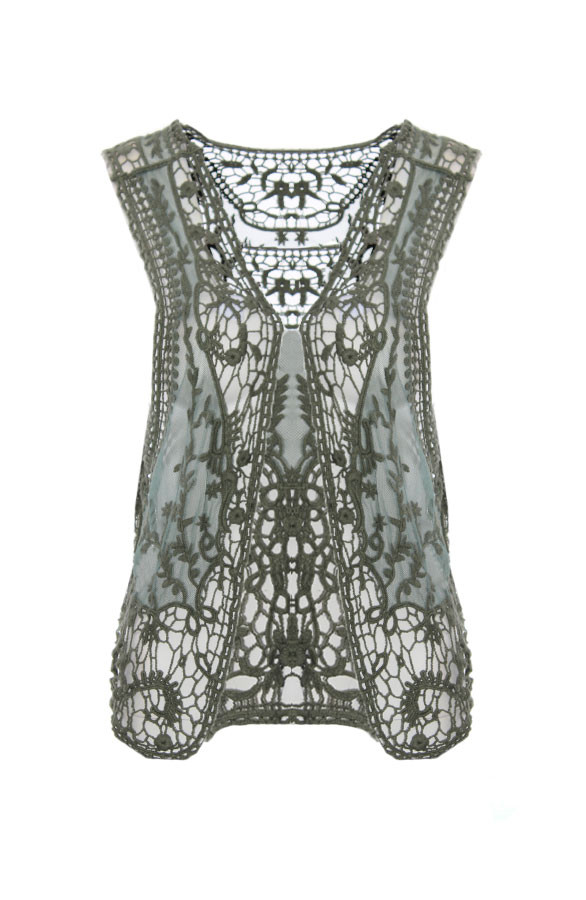 Lace-Gilet-Army