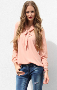 blouse-met-strik-roze