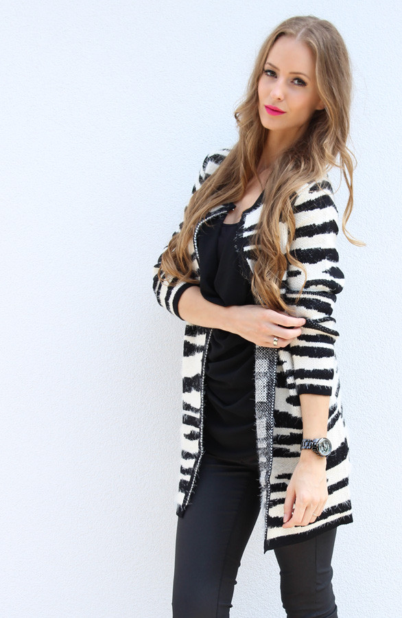 Lang Vest Zebra Zwart 331226 210