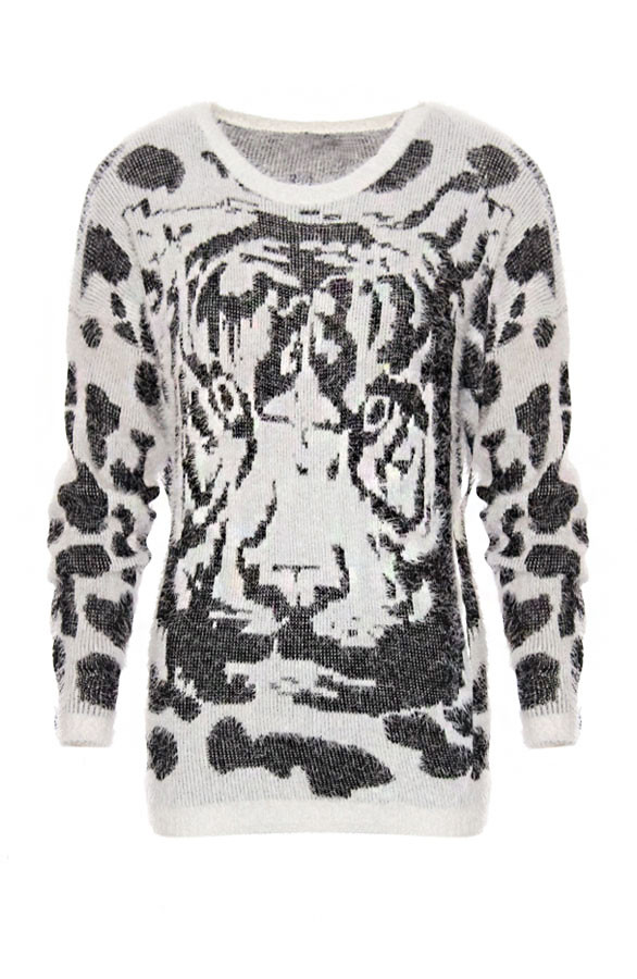 Tiger-Sweater-White