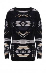 Lovely-Aztec-Sweater-Black