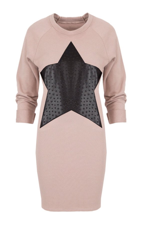 Leather-Star-Dress-Pink