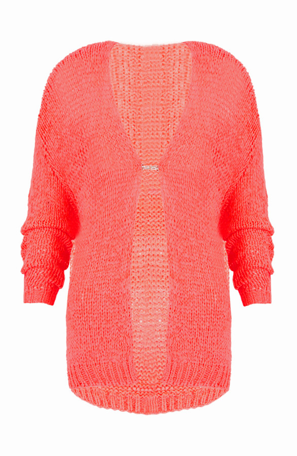 Neon-Coral-Musthave-Cardigan