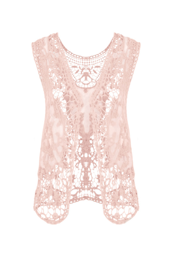 Lace-Gilet-Pink