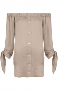 Silk-Strapless-Blouse-Taupe