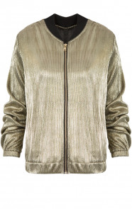 Plisse-Bomber-Jacket-Gold