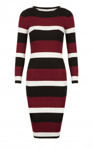 Striped-Pencil-Dress-Bordeaux
