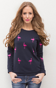 blauwe-trui-met-roze-flamingo