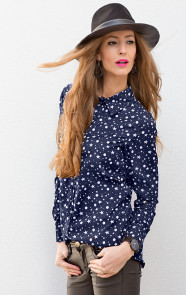 sterrenprint-blouse-met-knoopsluiting