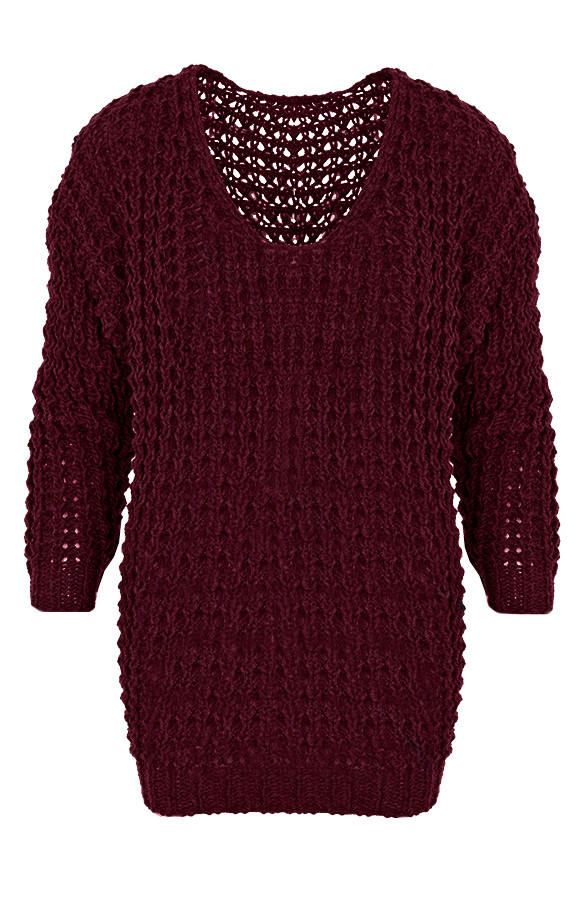 Knitted-Sweater-Bordeaux