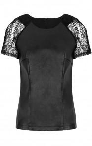 Leather-Lace-Sleeve-Top-Black