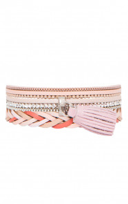 Wrap-bracelet-Braided-Pink