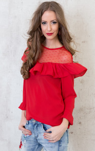 ruches-blouse-rood