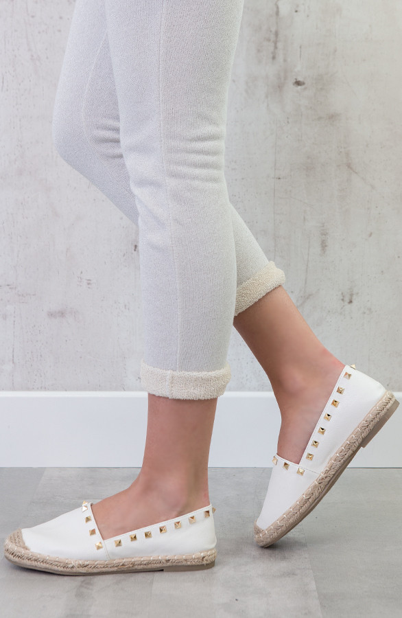 Verbenas Carmen Espadrille Instap Leer Wit - CityShoes.nl by Brossois