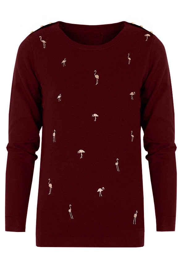Flamingo-Sweater-Bordeaux