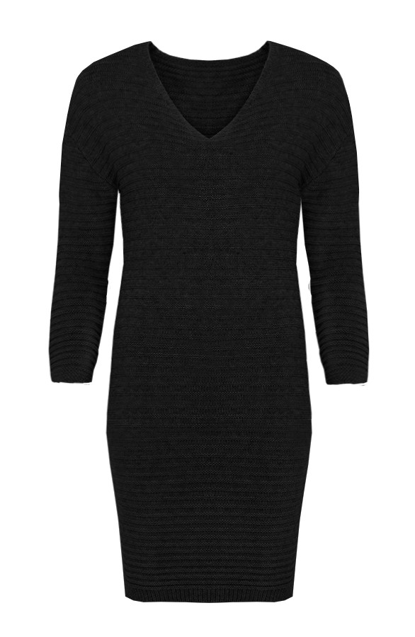 Long-Knitted-Sweater-Black