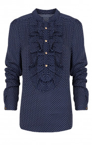 Polka-Ruches-Blouse-Blauw