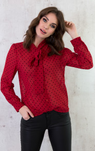 sterrenprint-blouse-rood