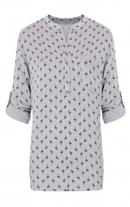 Flamingo-Print-Blouse-Grijs