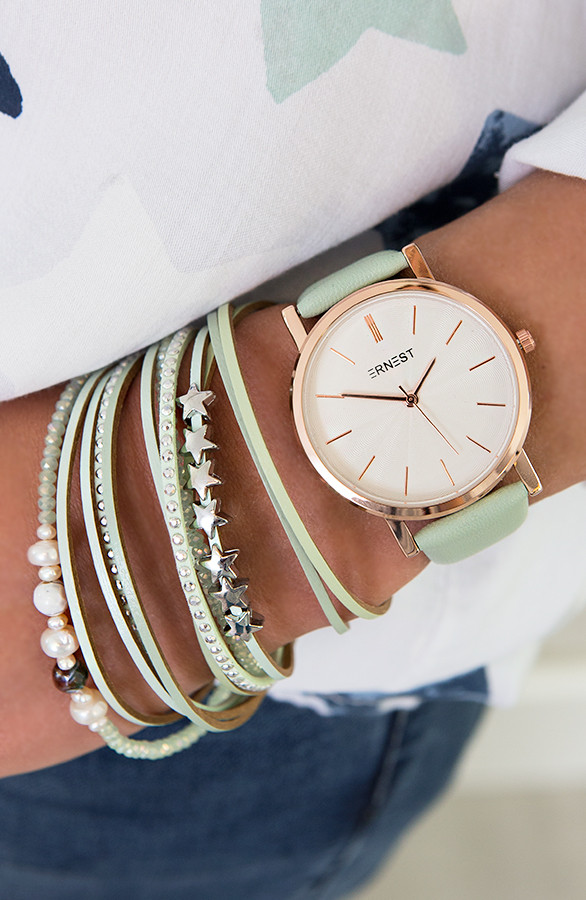 Geneva Siliconen Mintgroen Horloge - Fashion Favorite