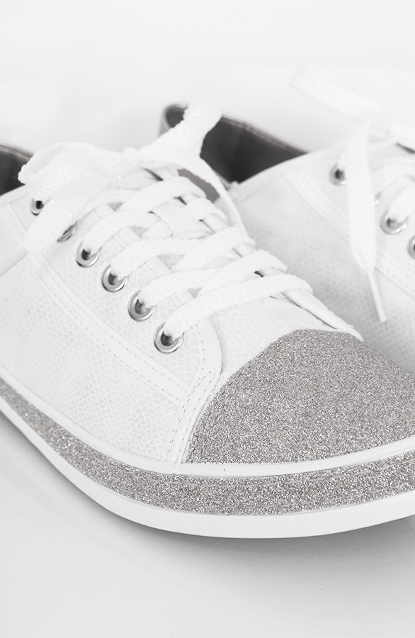 Glitter Sneakers Zilver | Themusthaves.nl