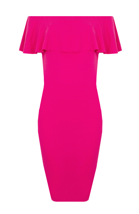 Off-Shoulder-Jurk-Fuchsia-1