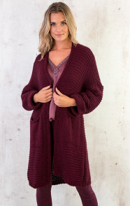 Lange-dames-vest-bordeaux