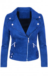 Biker-Jacket-Suede-Kobaltblauw