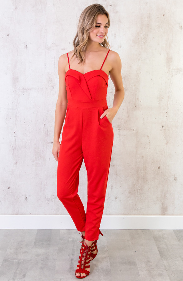 Jumpsuit Dames Rood fashionmusthaves.nl