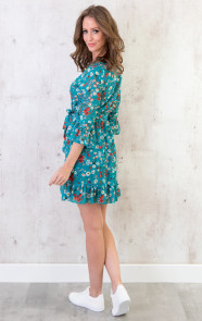 bloemen-jurk-turquoise