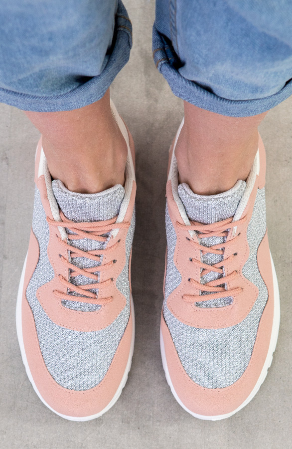 Dad Sneakers Dames Zalmroze | Themusthaves.nl