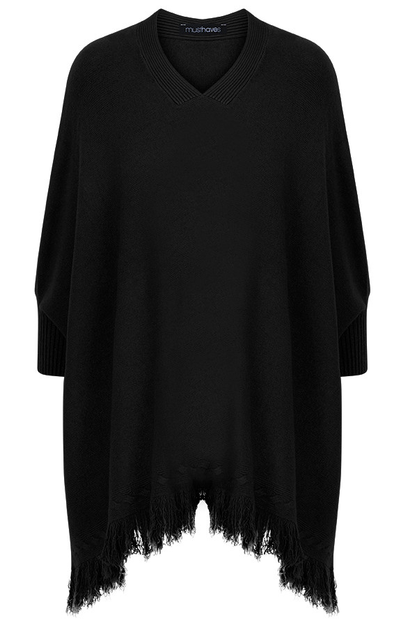 Poncho-Sweater-Zwart