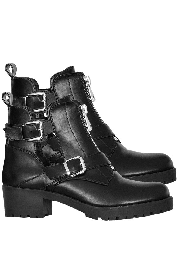 Leren-Cut-Out-Boots-Zwart-1