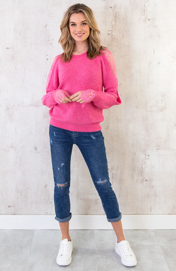 Trui Kanten Mouwen Fuchsia | Themusthaves.nl Trui Kanten Mouwen Fuchsia | Themusthaves.nl