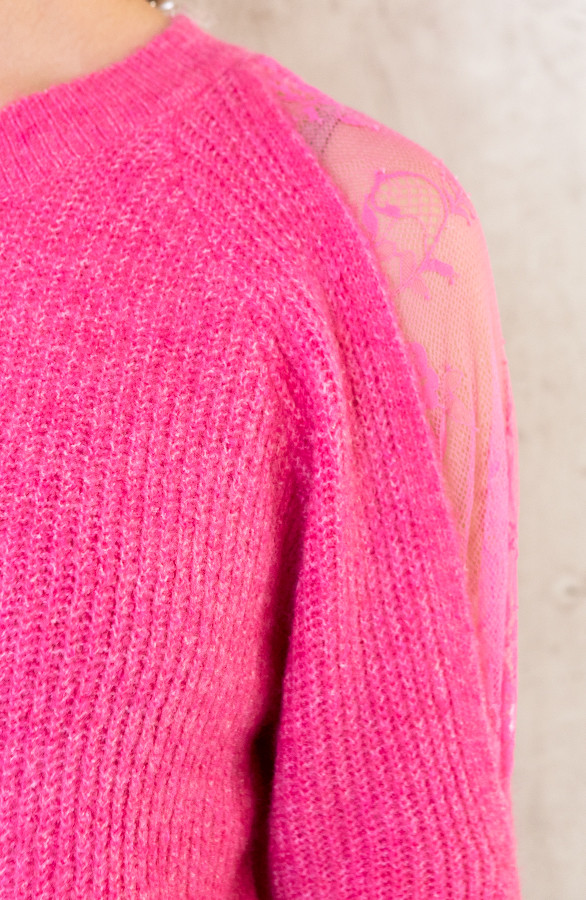 Trui Kanten Mouwen Fuchsia | Themusthaves.nl Trui Kanten Mouwen Fuchsia | Themusthaves.nl