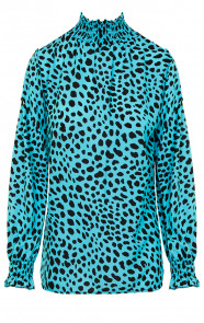 Cheetah-Col-Blouse-Turquoise