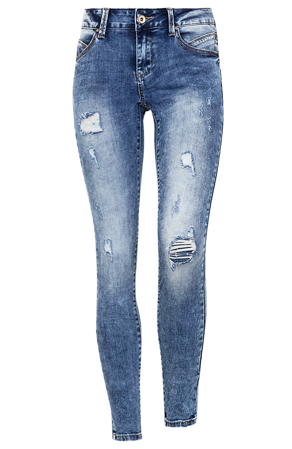 Damaged-Jeans-Dames-Blauw