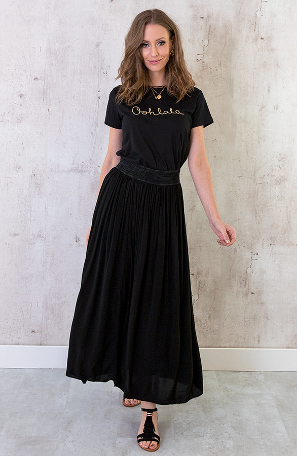 Maxi Rok Zwart Fashionmusthaves Nl