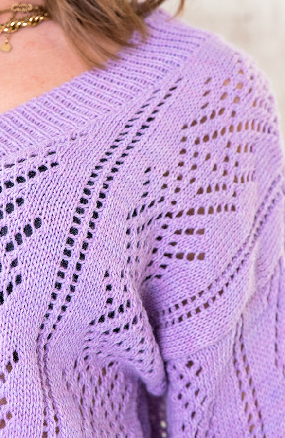 dariad\u00e9h Gehaakte trui lila casual uitstraling Mode Sweaters Gehaakte truien dariadéh 