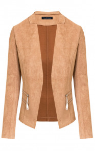 Suede-Blazer-Met-Rits-Taupe