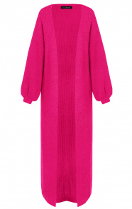Gebreid-Vest-Lang-Fuchsia