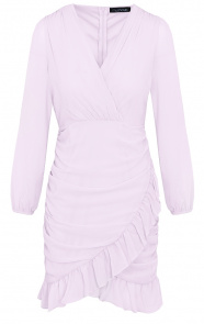 Chiffon-Overslag-Jurk-Lila