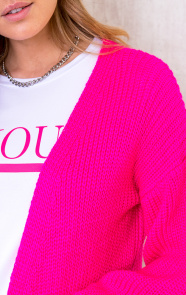 Gebreid-Vest-Lang-Fuchsia-1