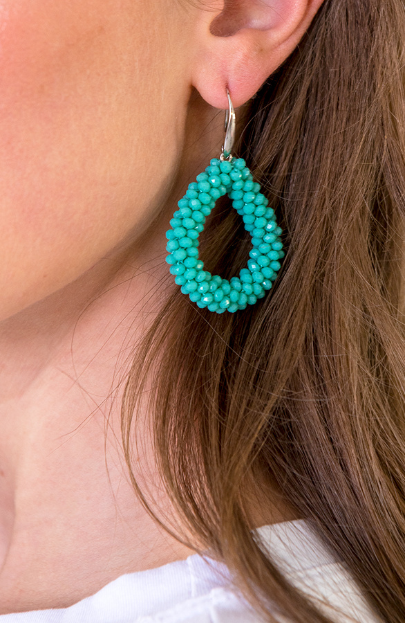 Oval-Turquoise-Oorbellen