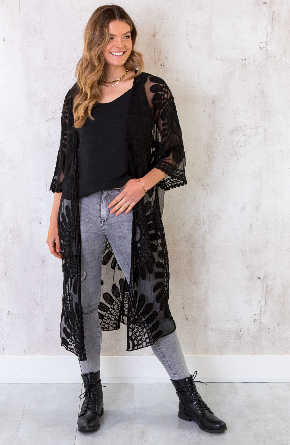 Kanten-Kimono-Boho-Zwart-3