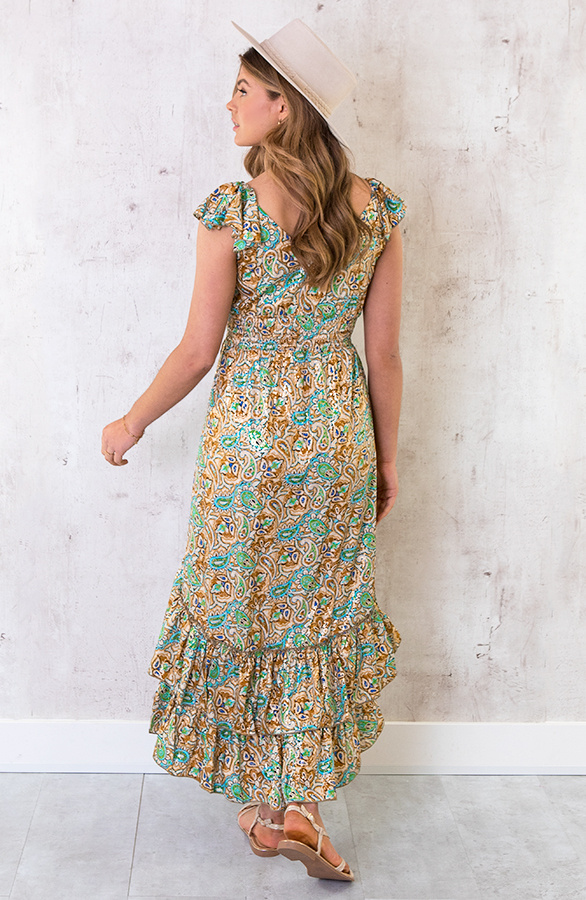 Dames Maxi zomerjurk met ruches - Maud - Kleef Mode