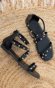 Studs-Sandalen-Zwart