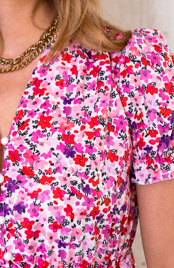 Midi-Floral-Jurk-Roze-1
